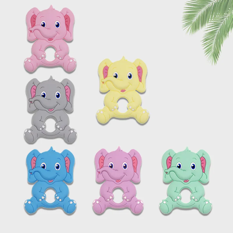 

Kovict 5/10PCS Elephant Teether Silicone Teething Portable Shower Chewing Pendant Food Grade Nursing Sensory Necklace Accessorie