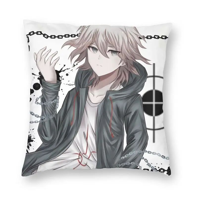 

Nagito Komaeda Danganronpa Cushion Covers 45x45cm Velvet Harajuku Anime Manga Throw Pillow for Car Square Pillowcase Home Decor