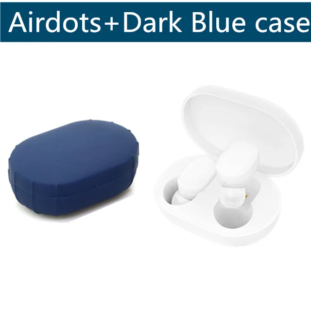 Xiaomi mi AirDots TWS Bluetooth наушники беспроводные наушники-вкладыши гарнитура с mi c и зарядной док-станцией Молодежная версия - Цвет: add dark blue case