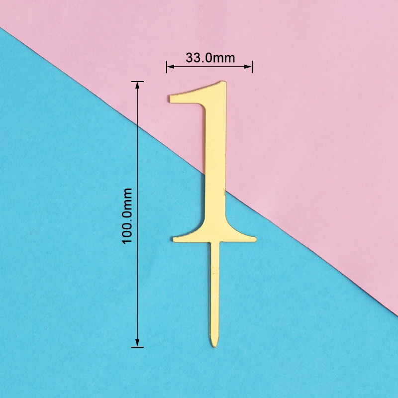 

Набор из 10 шт. акриловых мини-топперов для торта с номером дня рождения
