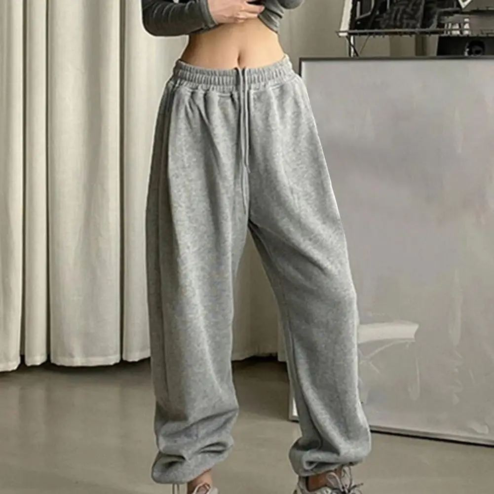 

Casual Pure Color Straight Sweatpants Women Trousers Autumn Winter Loose
