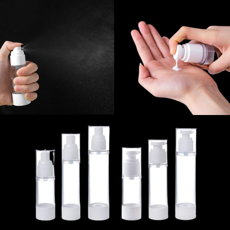 

30/50/100ml Plastic Transparent Cosmetics Lotion Liquid Pump Spray Bottle Travel Refillable Bottle for Makeup Skin Care Storage