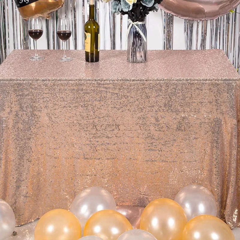 180x120cm gold silver sequin polyester tablecloth glitter table cloth cover for wedding decoration party banquet home supplies free global shipping