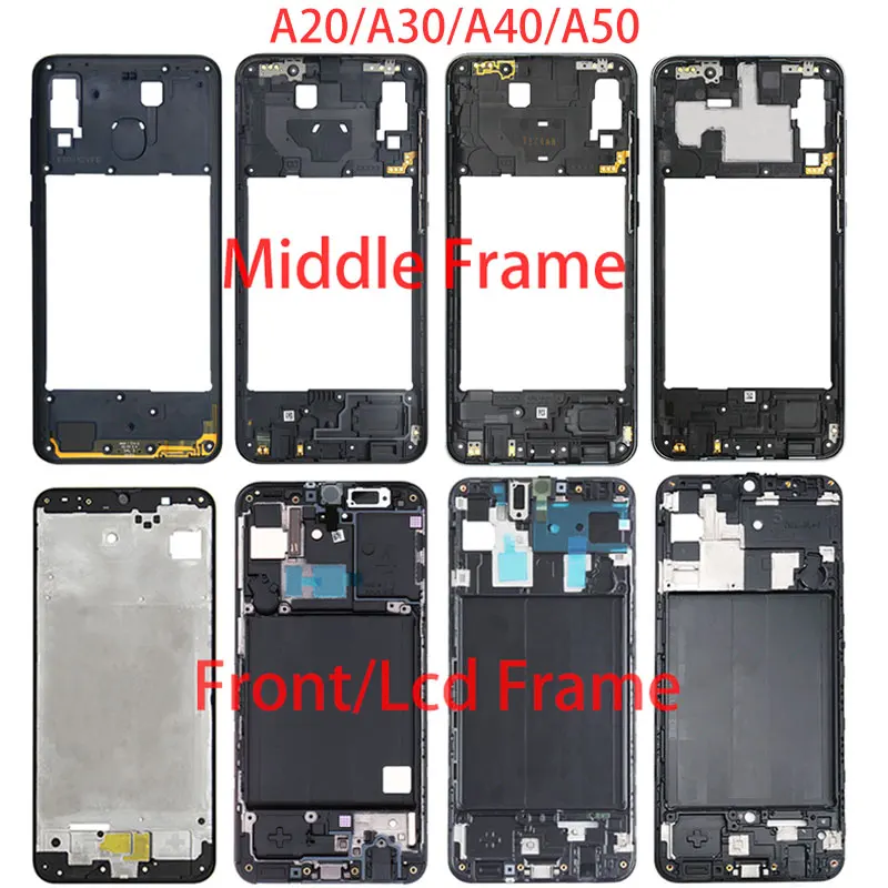 Передний корпус для Samsung A20 A30 A40 A50 A205F A305F A405F A505F рамка ЖК экрана средняя задняя