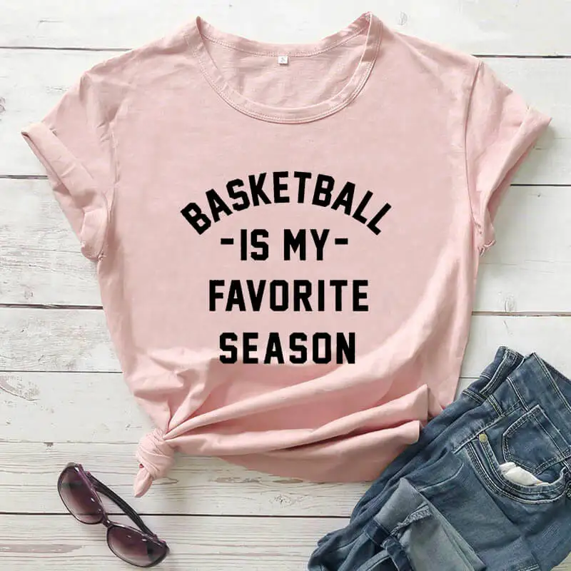 Баскетбольный мяч мой любимый сезон забавная модель 100% футболка для влюбленных