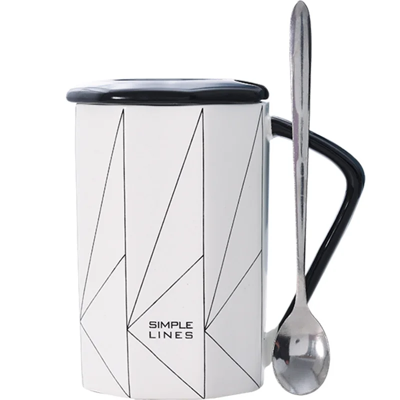 Креативные высококачественные керамические кофейные кружки с геометрическим