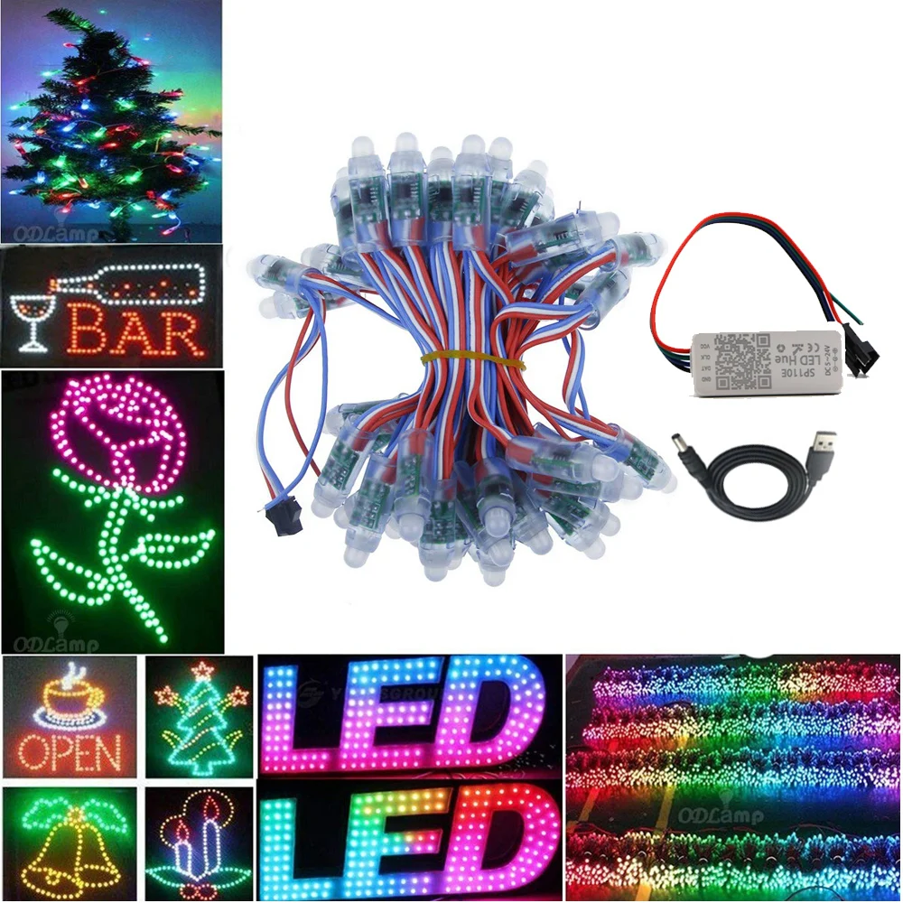 Пиксельная Светодиодная лампа WS2811 IC RGB модуль освещения 12 мм светодиодный одов