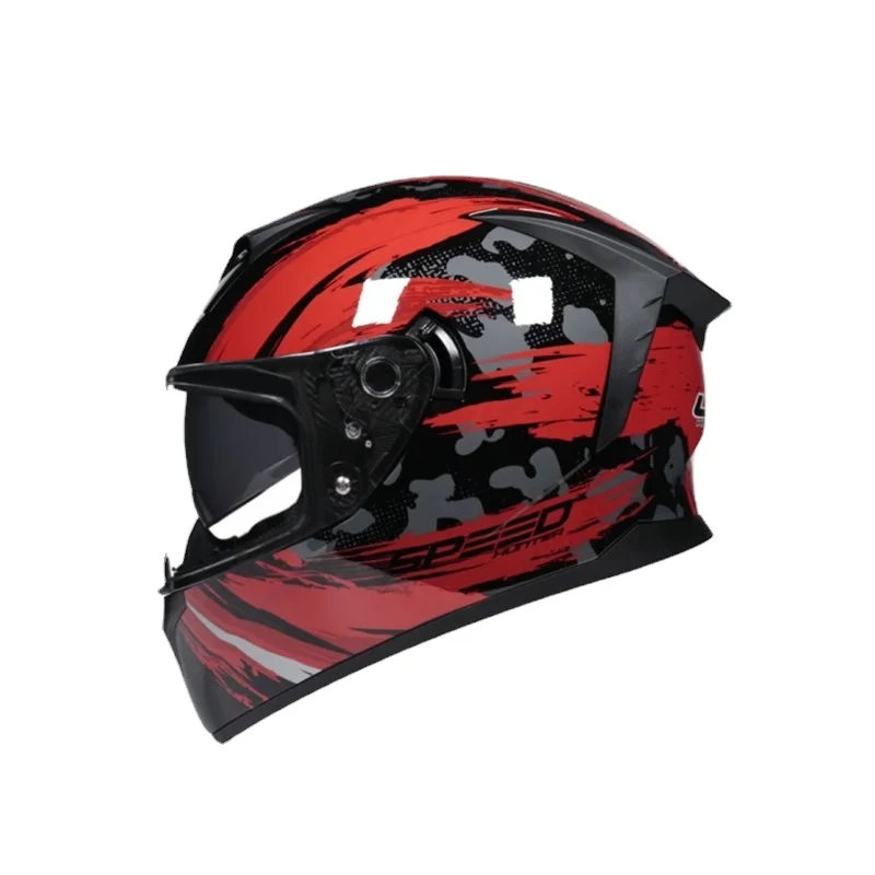 

Мотоциклетный шлем на все лицо, безопасный шлем с защитой от запотевания и двойным козырьком