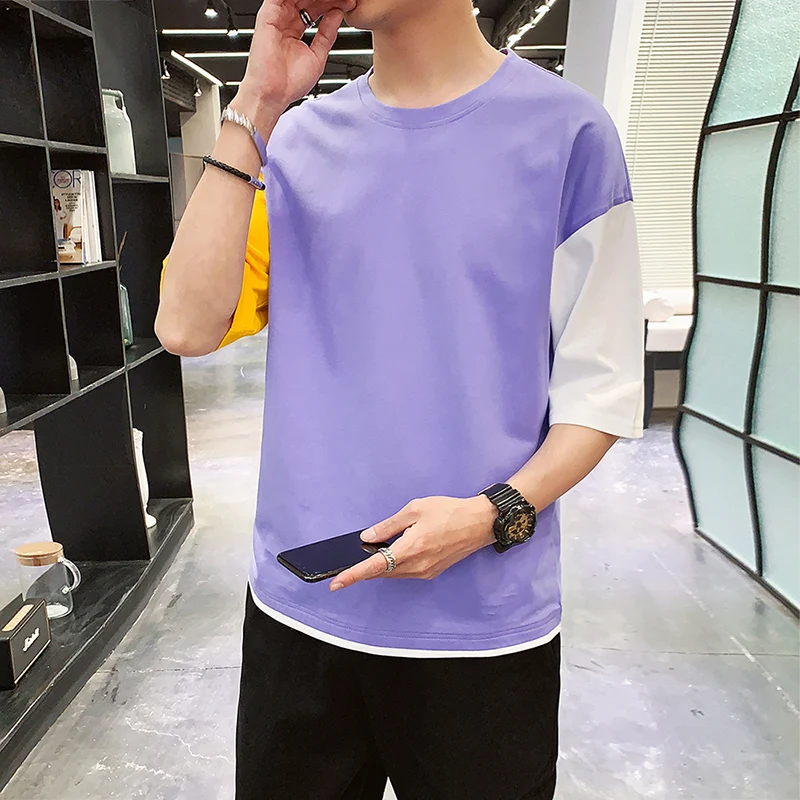 

solid Men's man O-Neck tshirt outdoor cotton T-shirt casual short sleeve Sweatshirt Joggers t shirt men