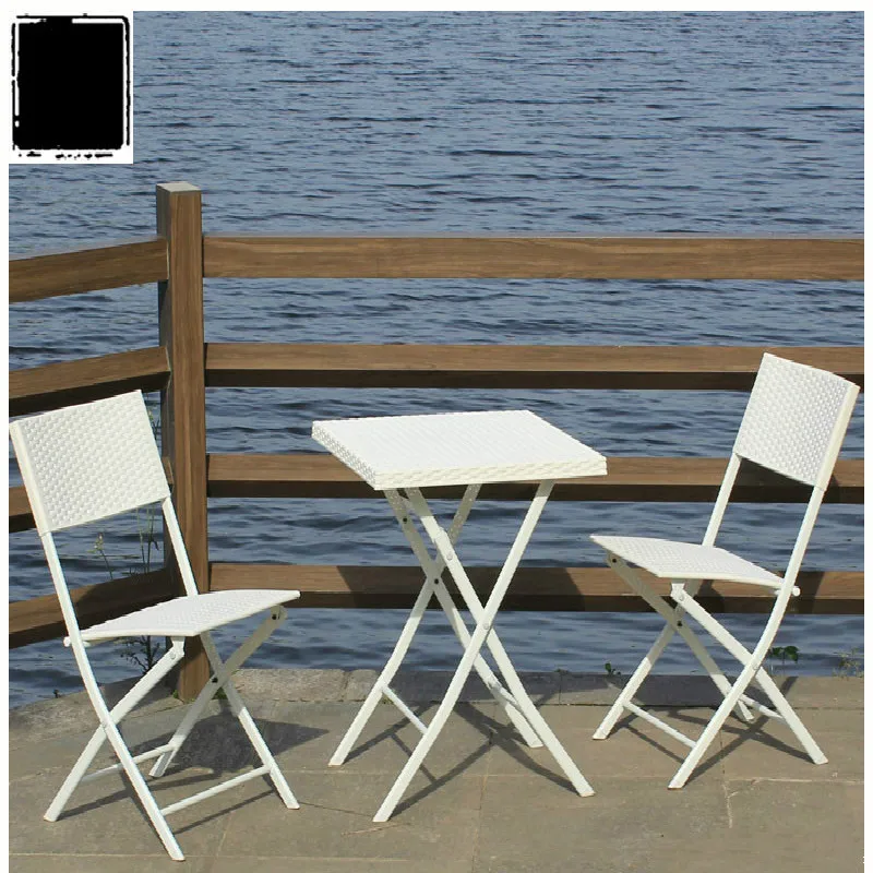 Уличный стол и стулья из искусственной лозы складной для отдыха на открытом