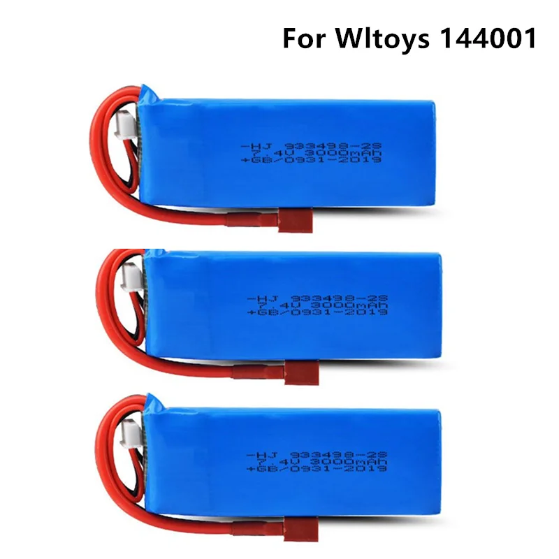 Для Wltoys 144001 7 4 V 3000mAh 2S Улучшенная литий полимерная батарея T Plug 1/14 RC Car Boat Lipo Battery rc