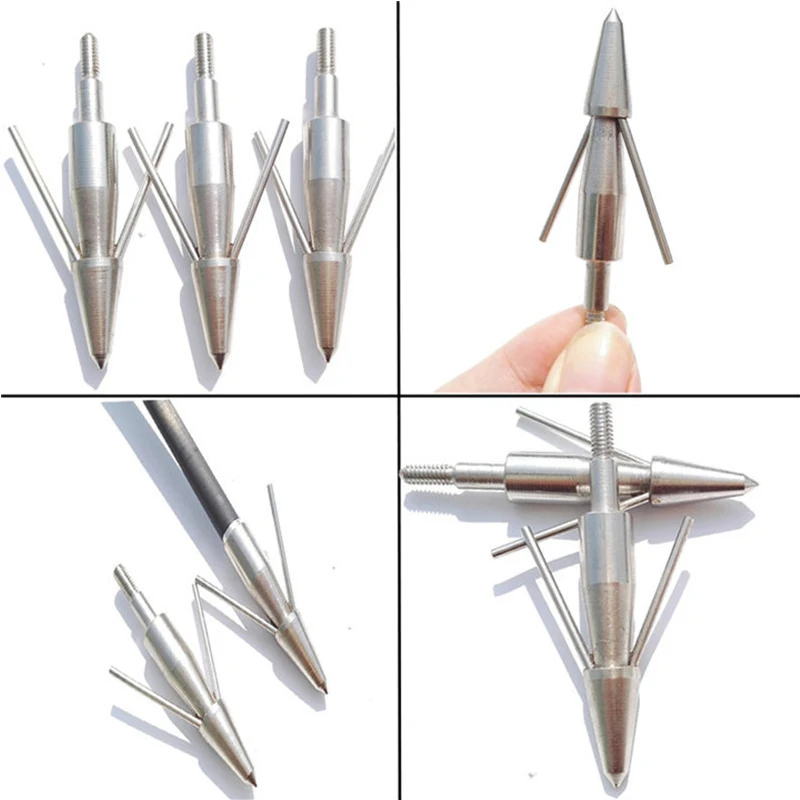 

Archery Bowfishing Arrowheads Bow Shooting Fish Hunting Broadhead 2 Fixed Blades Arrow Tips Point Fishing Accessories