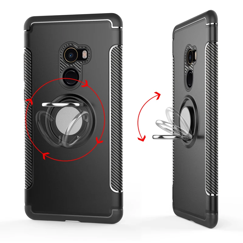 Stand Cover For Xiaomi Mi MIX 2 Shockproof Armor Case Xiomi Xaomi MIX2 Carbon Fiber Frame Bumper Cases MiMIX2 Phone Fundas | Мобильные