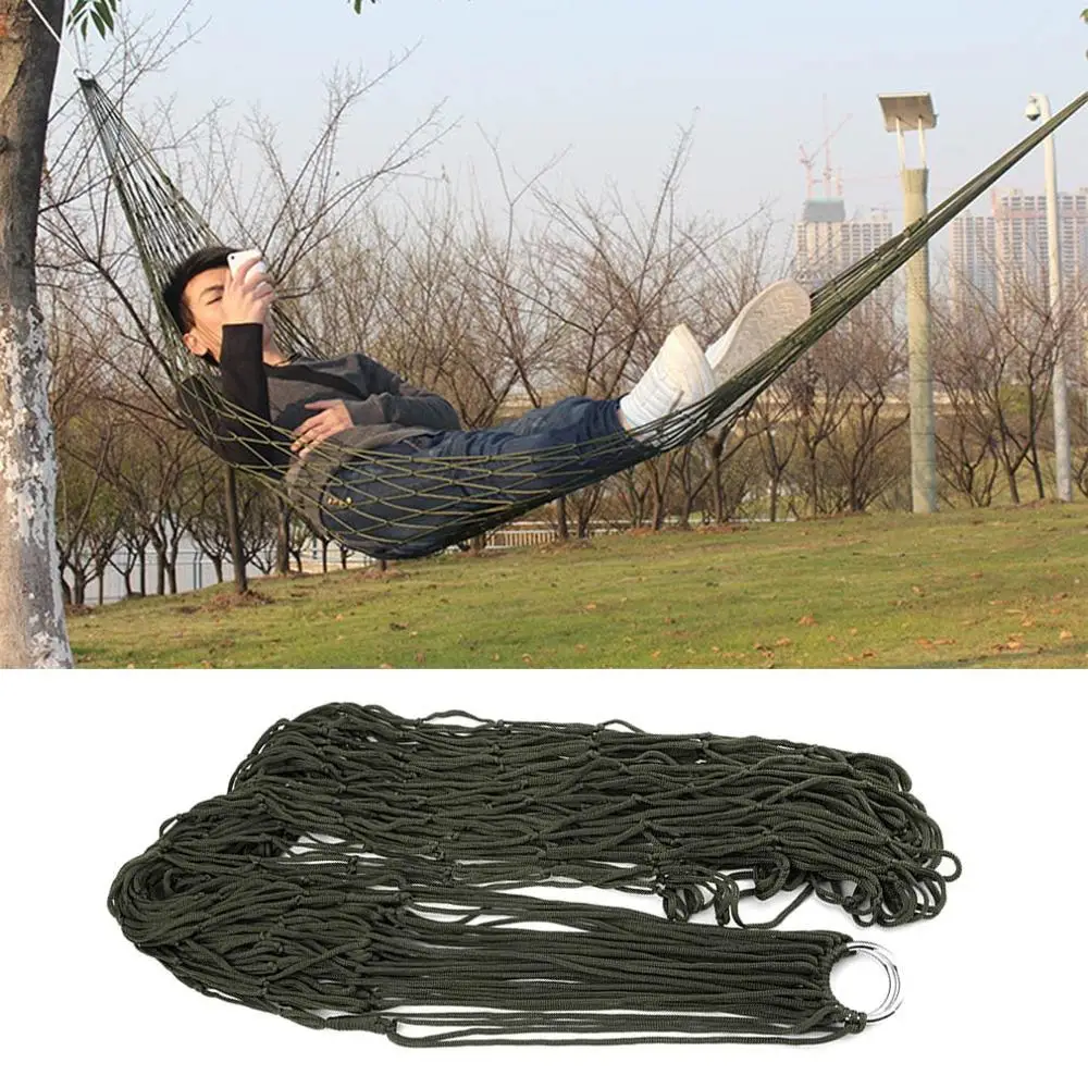 Army green 1 шт. гамак для сна hamaca hamac портативный садовый уличный походный туристический мебель сетка гамак качели спальная кровать нейлон HangNet - Цвет: Army green