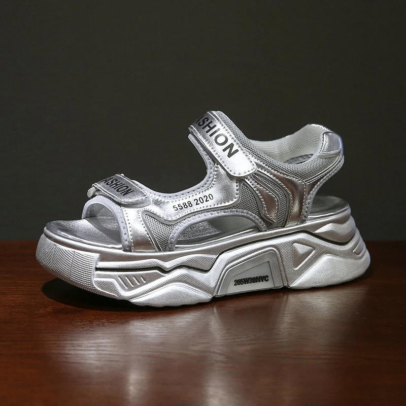 Сандалии женские на массивной платформе повседневная сетчатая обувь