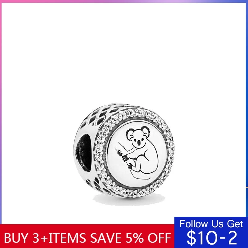 

CodeMonkey Hot Sale Koala Beads Charms Fit Original Bracelet Dangle Authentic 925 Sterling Silver Fashion Jewelry CMS1512-C