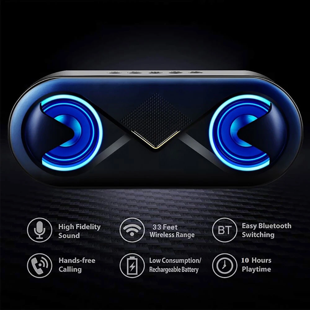 10 Вт портативный Bluetooth 5,0 беспроводной динамик бытовой мини супер бас Bluetooth динамик с светодиодный мигающий светильник громкой связи