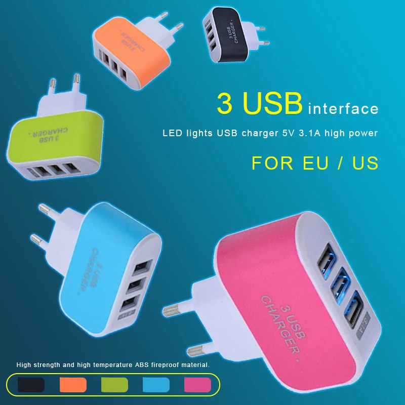Умное зарядное устройство с 3 USB портами 5 В 1 А|Адаптеры для розеток| |