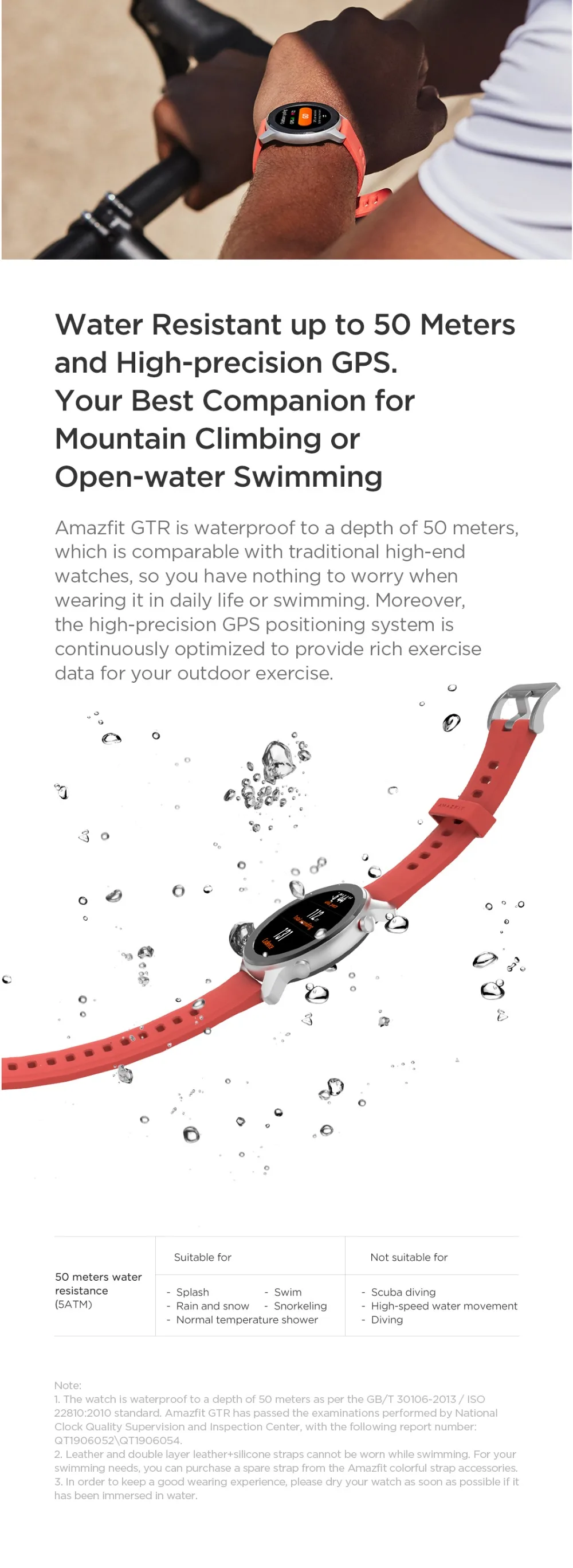 Глобальная версия, Новые смарт-часы Amazfit GTR 42 мм, 5ATM, умные часы, 12 дней, батарея, управление музыкой для Android IOS