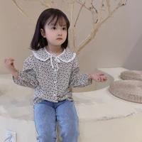 retro floral children clothes spring summer girls cotton blouses shirts kids teenagers outwear breathable high quality