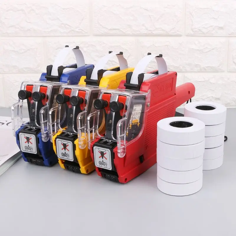 

2021 New 10 Rolls Price Label Paper Refill Tag Mark Sticker Double Row For MX-6600 Labeller