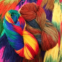 rainbow segment dyed yarn wool diy hand knitting baby soft yarn thread for sweater hat scarfs sofa cushion