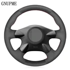 Чехол для руля автомобиля, черный замшевый, для Nissan Primera (P12) X-Trail (T30) 2001-2007, Samsung SM3 2005, Terrano 2 2002-2006