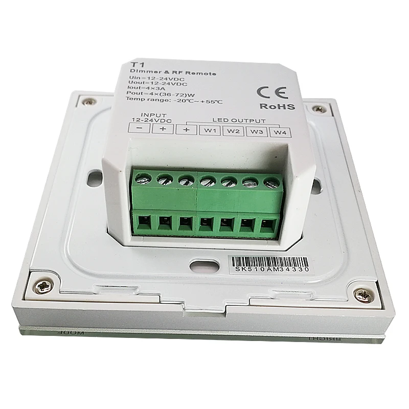 Выключатели со светодиодным индикатором 12 V/24 V Вход 3Ax4CH 12A 144W Выход сенсорный Панель настенный диммер контроллер Led один Цвет ленты Диммер T1