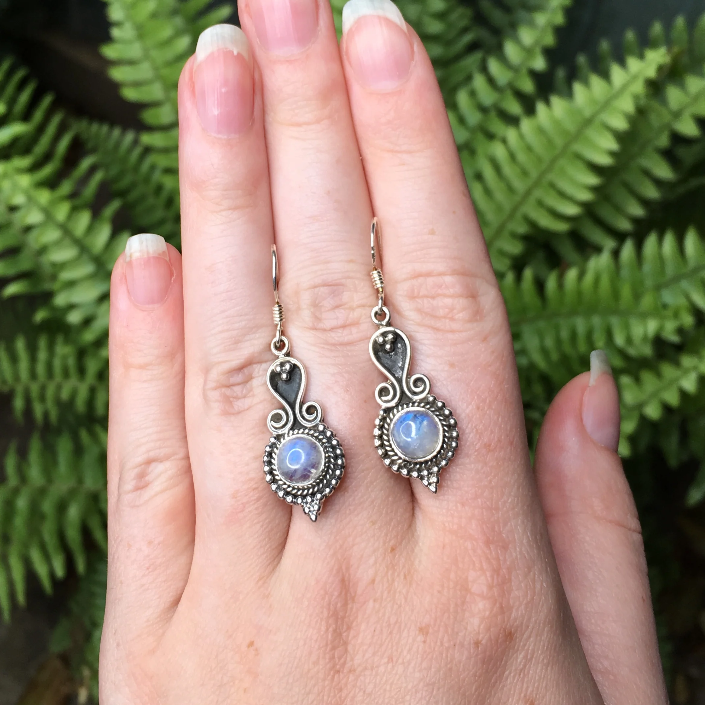 Гранат Лабрадорит лунный камень этнические милые серьги подвески 4