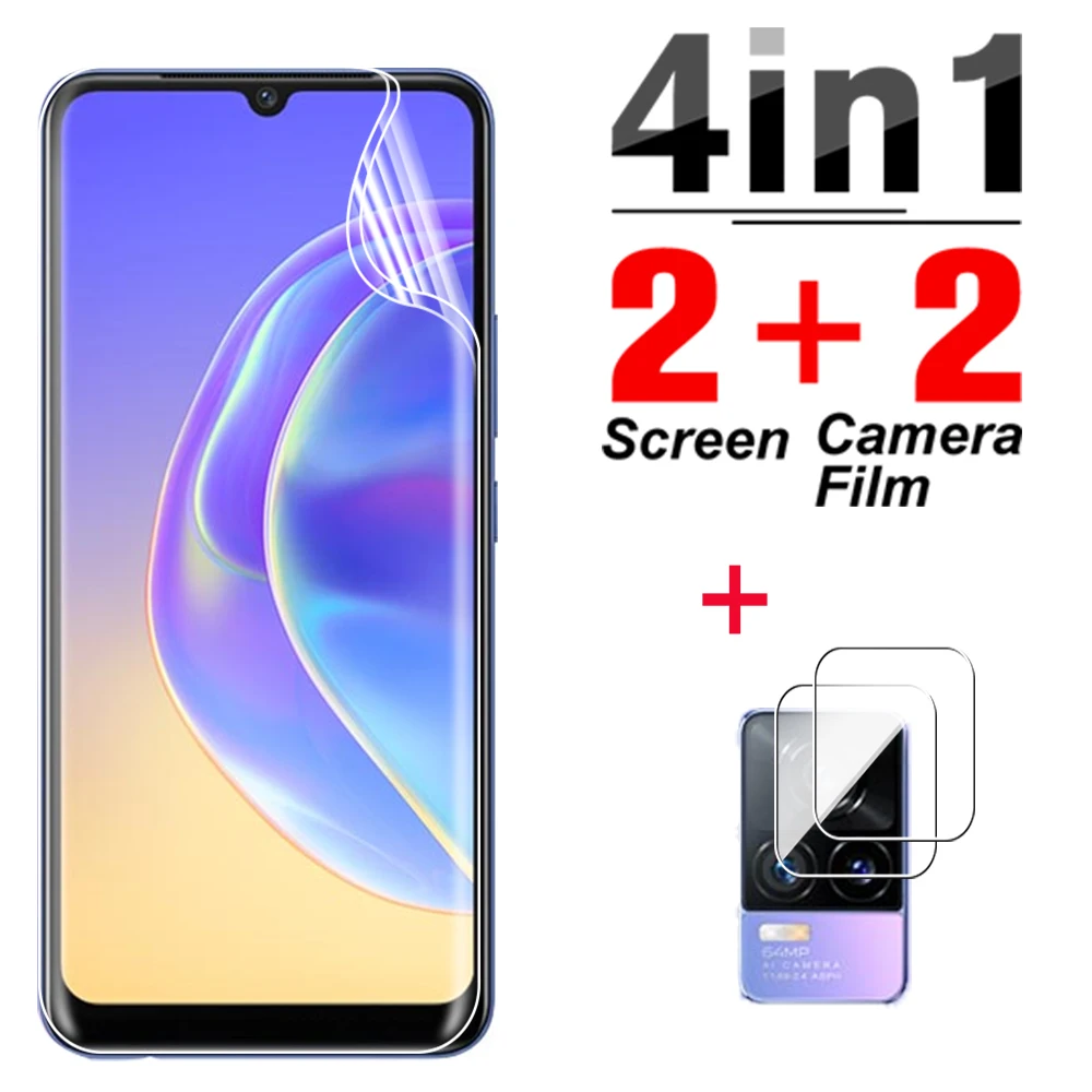 

4-в-1 Передняя Гидрогелевая пленка и стекло для объектива камеры Vivo V21E V21 v21s, полное покрытие, защита экрана телефона на v21 e v 21e v 21