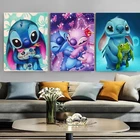 Disney аниме Лило и Стич холст картины Плакаты с рисунком героев из мультфильмов, с принтом в виде стены искусства фотографии для детей подарок Декор в гостиную масло
