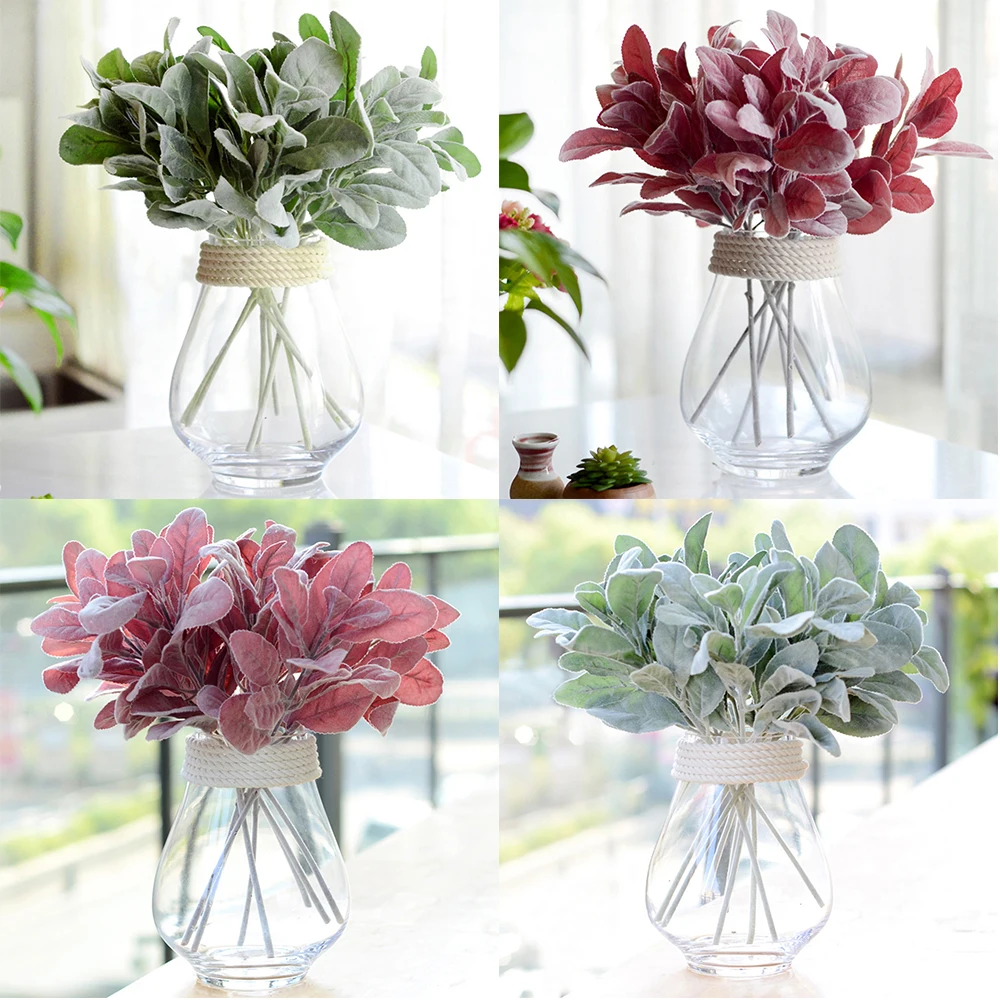 Artificia l10pcs Silk Rabbit Plant Branch Flores Fall Leaves Christmas Wedding Decoration Flowers Arrangement Wreat New | Дом и сад