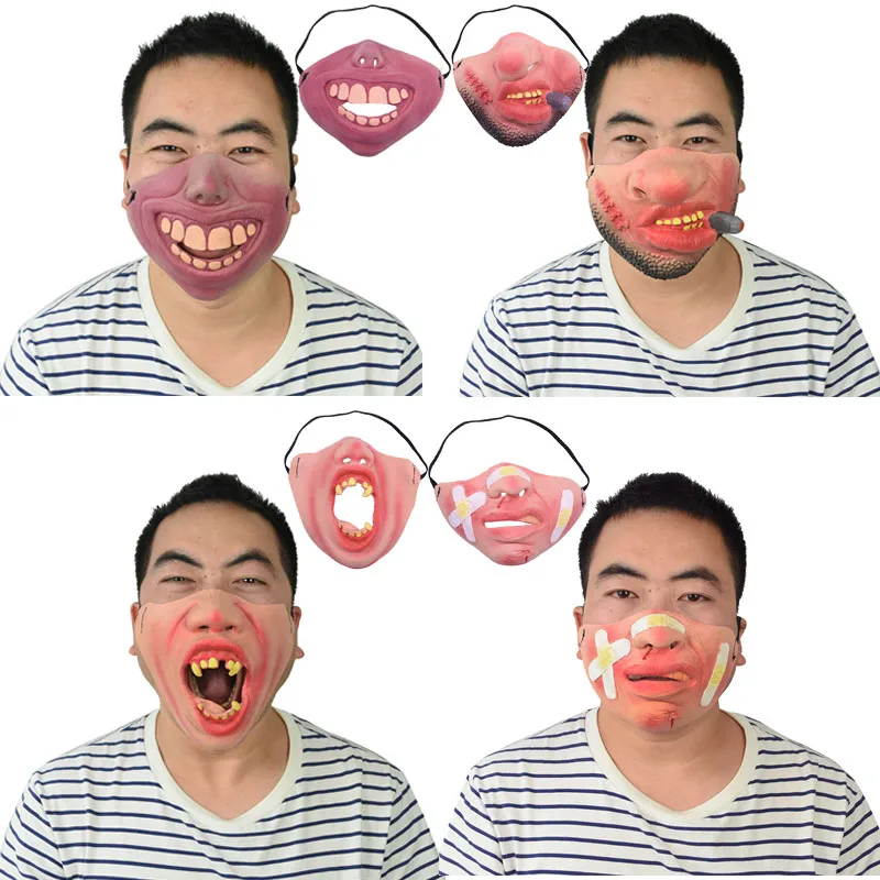 1 шт. Милая забавная маска на половину лица для вечерние латексная клоуна с