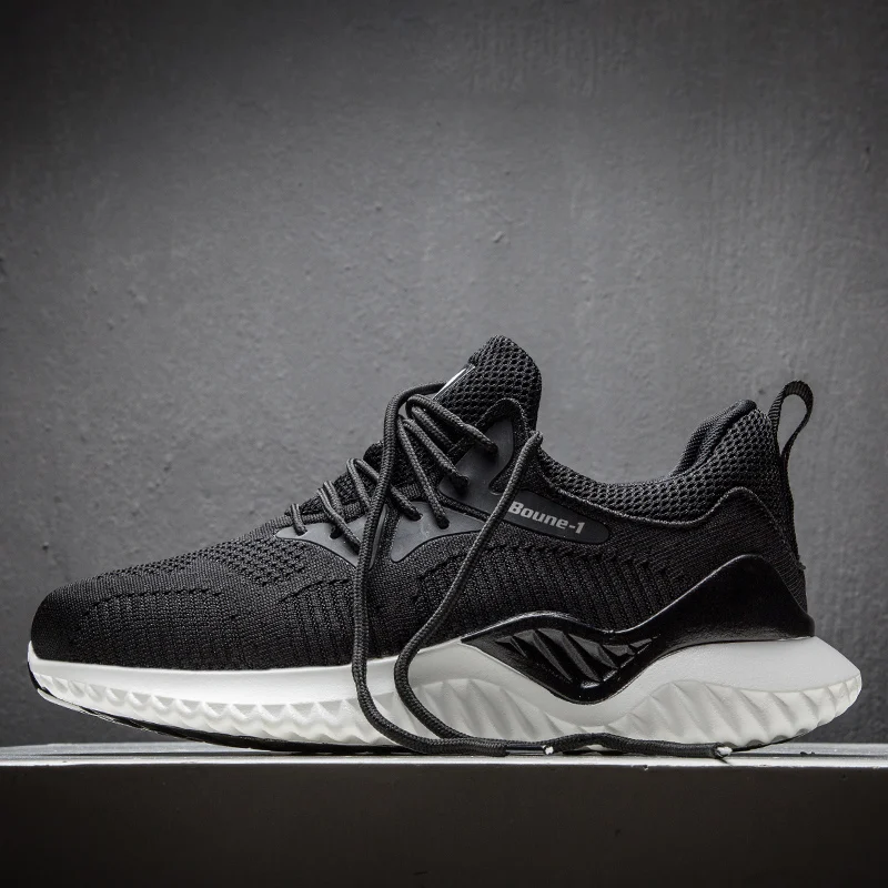 

Модные кожаные кроссовки; Сетчатые однотонные мужские дышащие вязаные повседневные мужские кроссовки; Сезон лето-весна; Спортивный мужско...