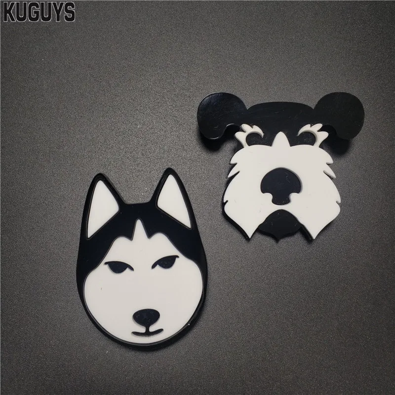 

New Cute Schnauzer Huskie Brooches for Women Lovely Girl Acrylic Jewelry Collar Brooch Bag Pins Trendy Accessories