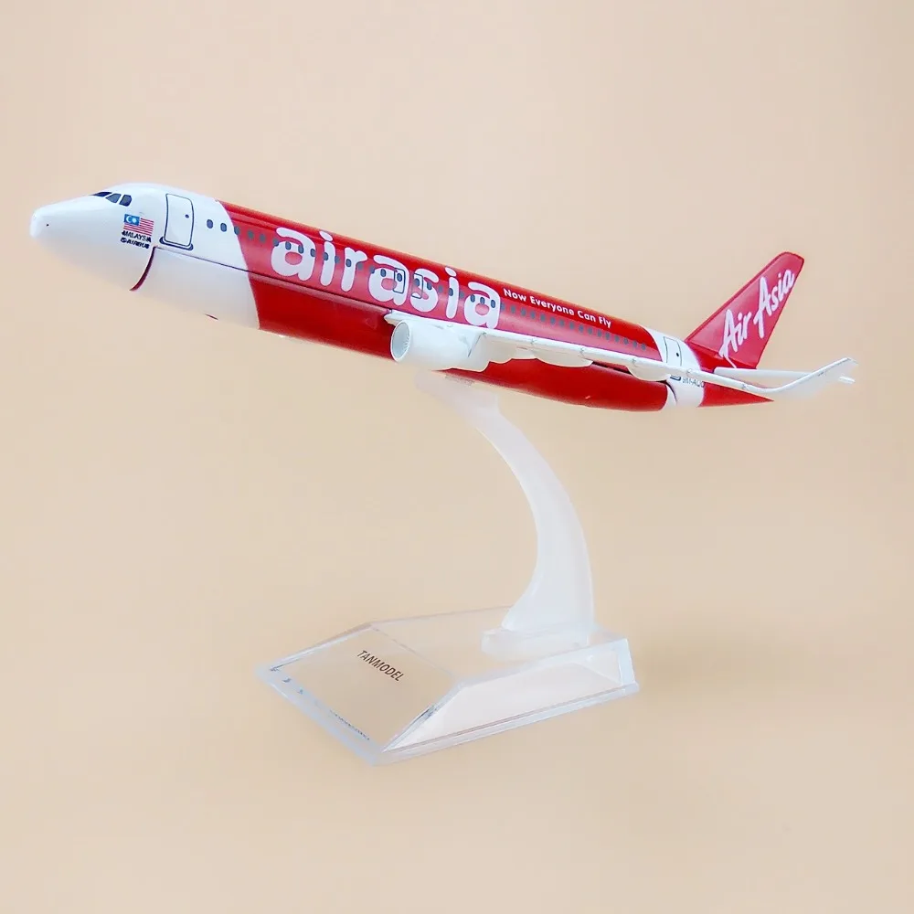 Сплав металла красный Air Asia Airlines A320 модель самолета Airbus 320 Airways Детские Подарки 16