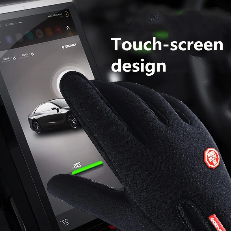 Зимние теплые перчатки s m en женские противоскользящие плюс бархат сенсорный