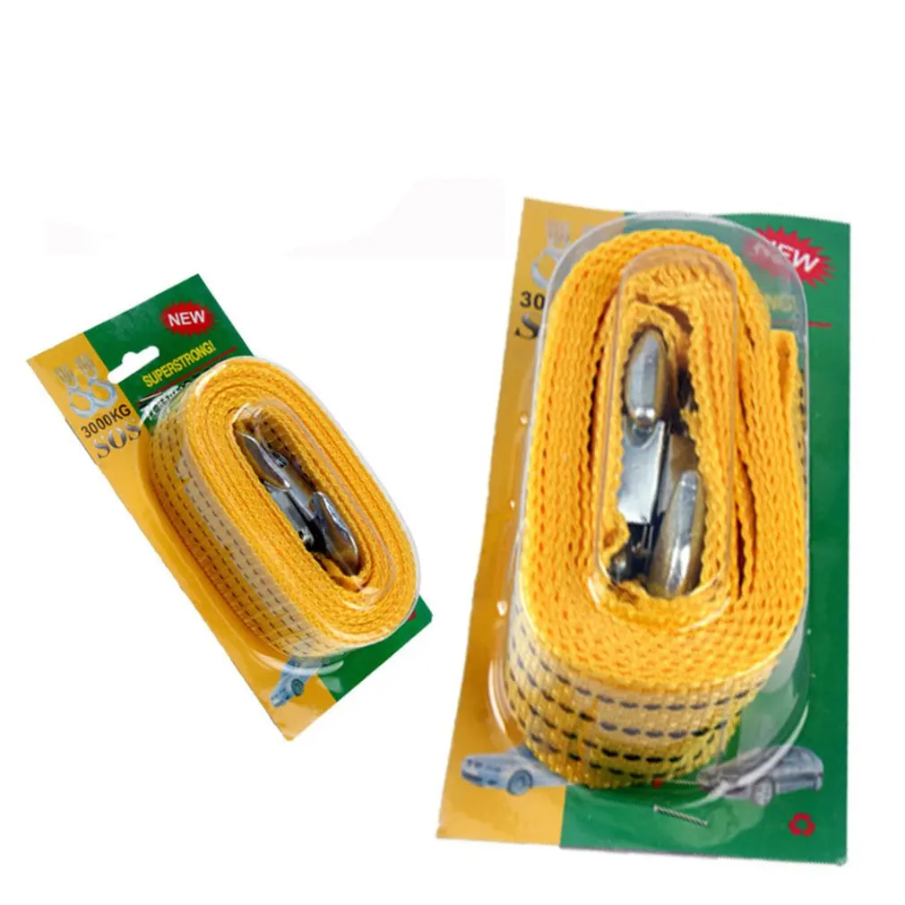 Heavy Duty Car Tow Rope Strap Belt High Strength Nylon Strap with Strong Metal Hook Towing Cable for Trailer High Quality images - 6