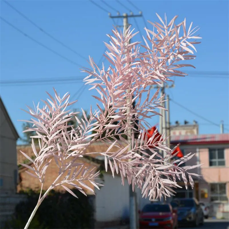 

10Pcs Fake Long Stem Bamboo Leaf 39.37" Length Simulation Plastic Bamboograss for Wedding Home Decorative Artificial Plants