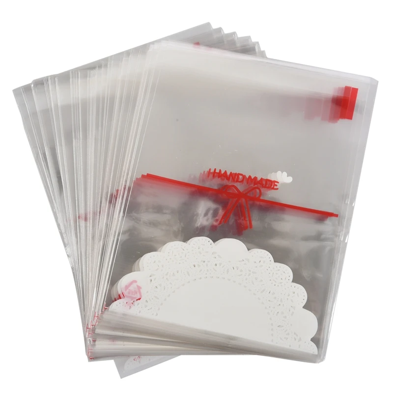 100 шт. милый бант OPP самоклеющиеся печенья хлебобулочные конфеты печенье Обжарка