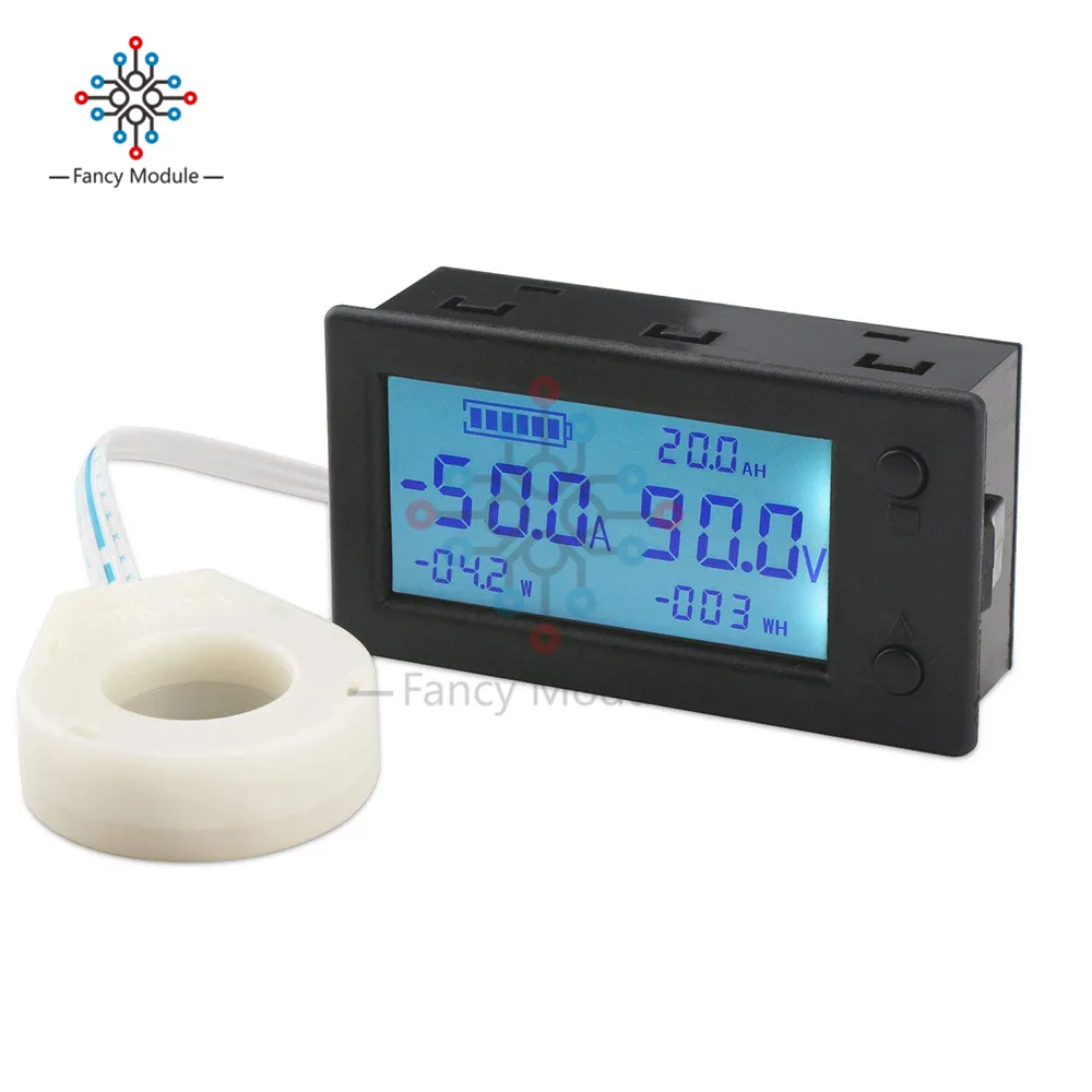

diymore Multimeter DC 0-300V 100A STN LCD Digital Hall Cullen Meter Voltage Current Power Energy Battery Capacity Tester w/ Coil