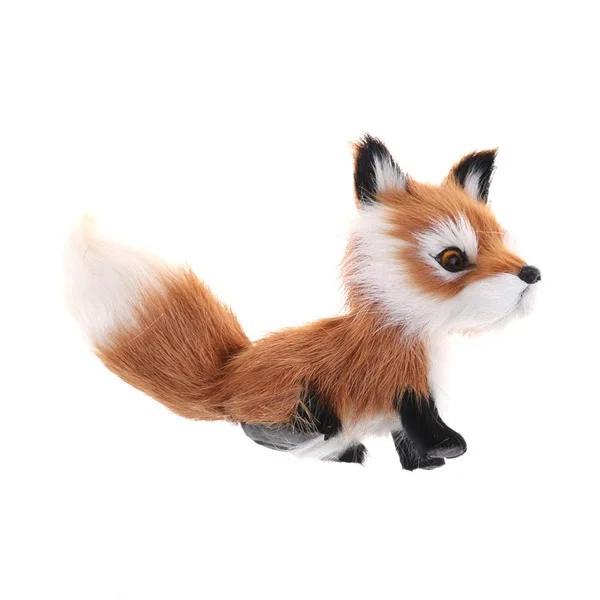 

1Pcs Small Simulation Fox Toy Mini Squatting Fox Model Home Decoration Wedding Birthday Gift Stuffed Plush Toys