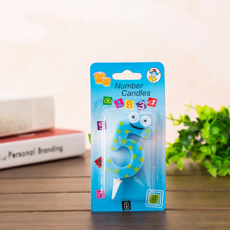 Мультяшная лягушка 0-9 цифровые цифры свечи капкейк топперы для украшения торта