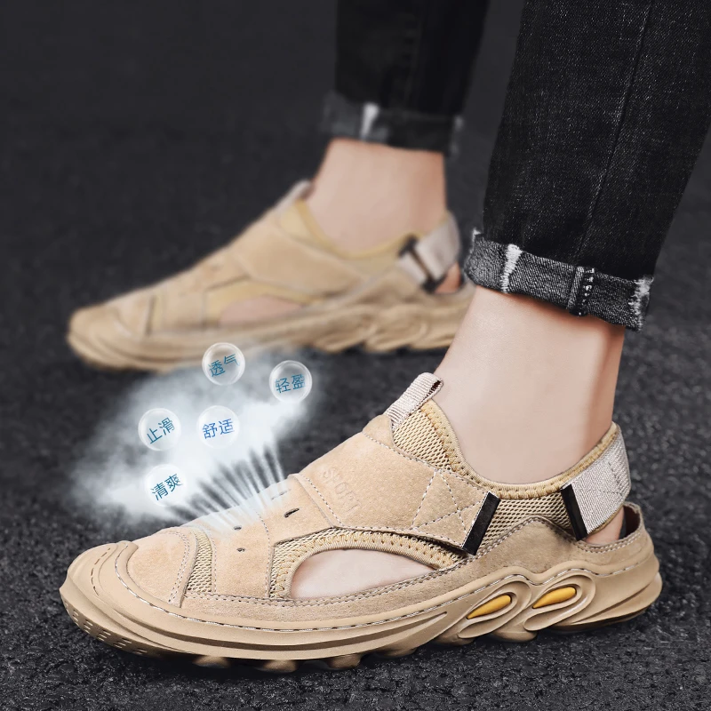 

casualslippers homme summer sandale roman new couple playa 2020 hombre sandals verano Breathable da sandalen wear mesh safety