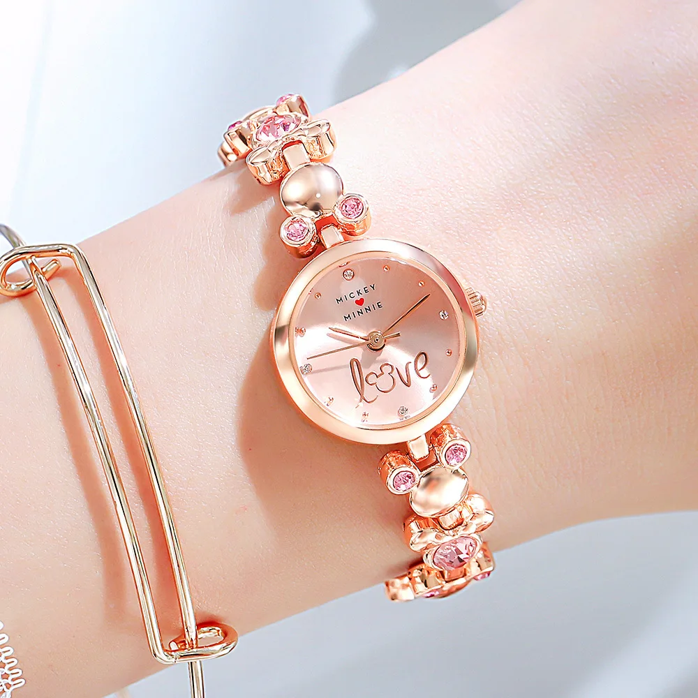

Disney Women's Watch Mickey Head Shape Watch Bracelet Bracelet Style Diamond Love Fashion Women's Watches