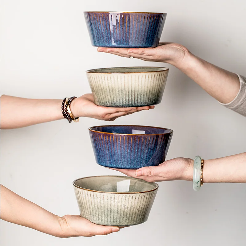

6.5 Inch Retro Ceramic Bowl Japanese Home Noodle Bowl Salad Bowl ceramic bowl