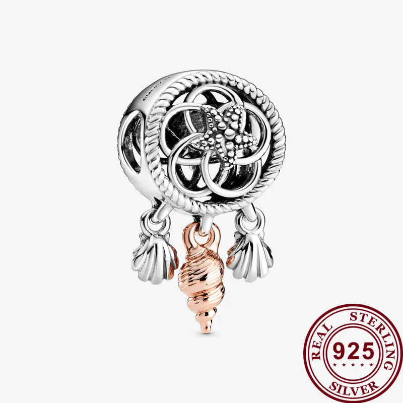 

2020 New 925 Sterling Silver Bead Hollow Shell Dream Catcher Beads Fit Pandora Women Bracelet & Necklace Diy Jewelry