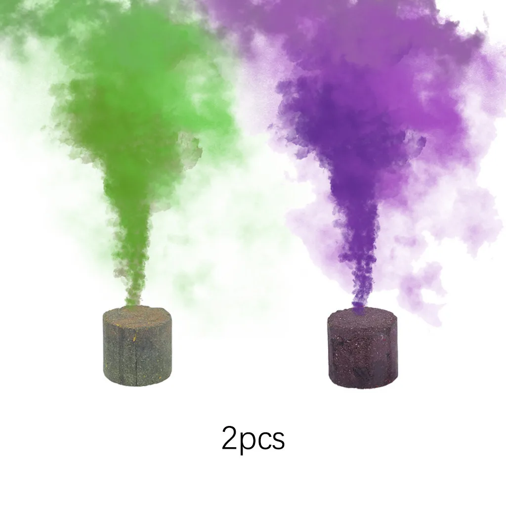 2pcsPurple Green Дымчатый торт 1-6 шт. реквизит для фотосъемки дым 1 шт. красочный дымовой эффект шоу круглая бомба сценическая фотография помощь Игрушка Подарки W801 - Цвет: 2pcsPurple Green