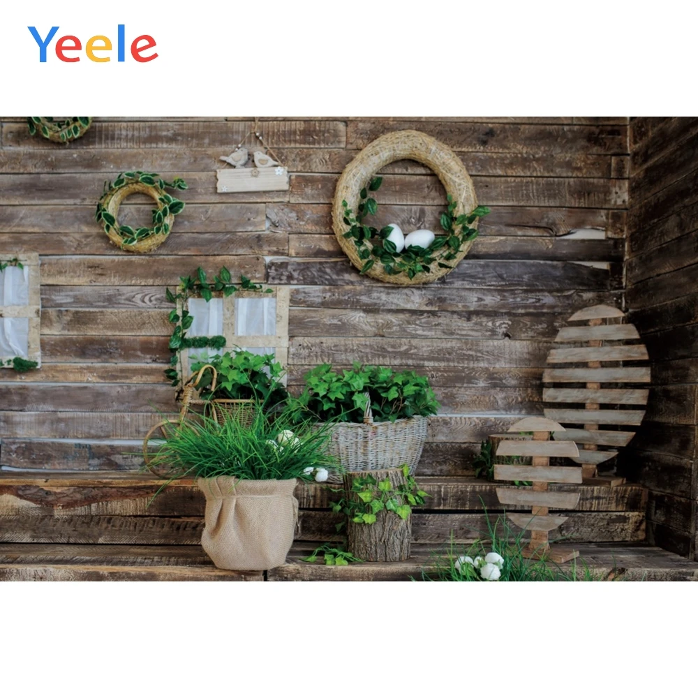 

Yeele Easter Spring Dark Wood Wall Newborn Portrait Photography Backdrops Custom Photographic Backgrounds For Photo Baby Studio