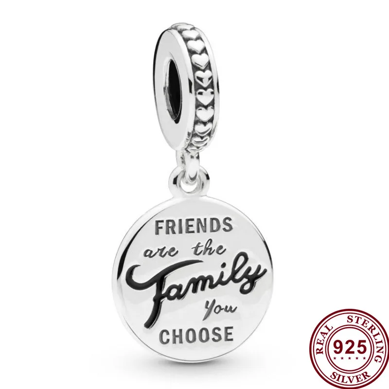 

1005 925 Sterling Silver Charm New Family And Friends Pendant Fit Pandora Women Bracelet & Necklace Diy Jewelry